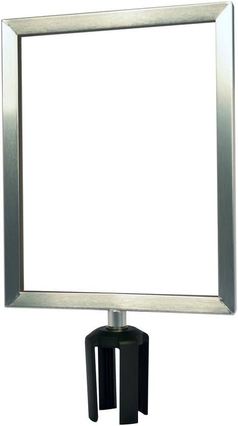 Tensabarrier FRAME-HDSC-1S-1114HD-V Frame with Heavy Duty Vertical Sign Cone, 11" x 14", Satin Chrome