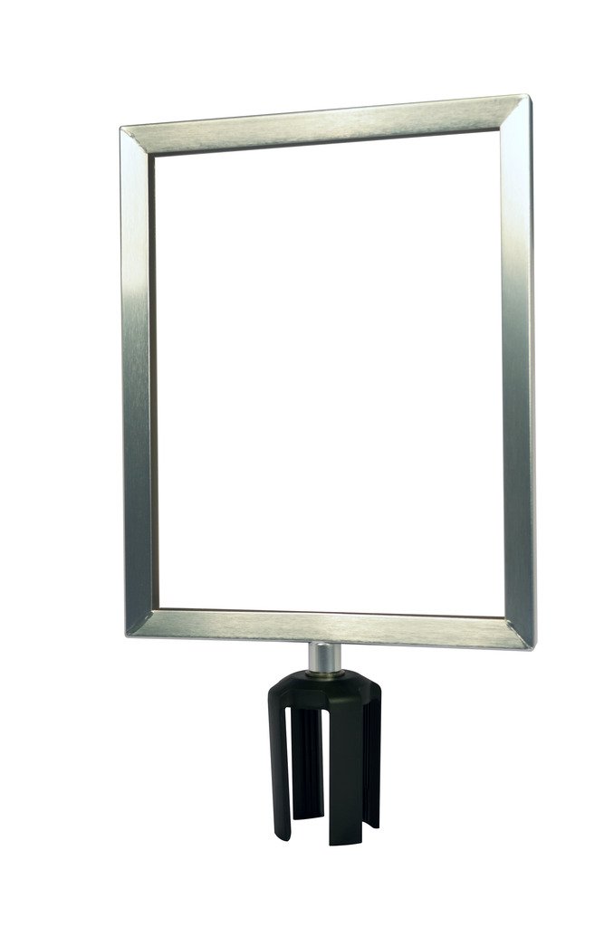 Tensabarrier FRAME-HDSC-1S-1114HD-V Frame with Heavy Duty Vertical Sign Cone, 11" x 14", Satin Chrome