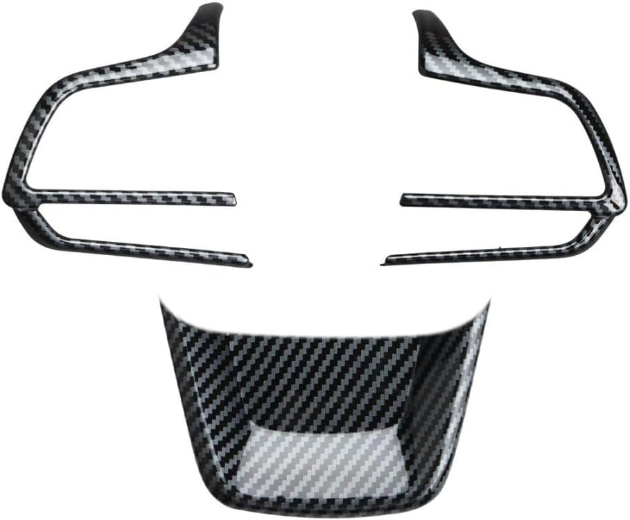 INTGET Steering Wheel Panel Cover for 2026 Toyota Grand Highlander Accessories 2024 2025 Car Interior Button Switch Frame Trim Stickers Protective Decoration (Carbon Fiber Pattern, 3PCS)