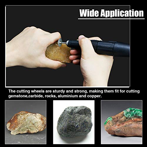 Swpeet 43Pcs Assorted Sizes Diamond Cutting Wheel With 8 Breathing Holes Kit, Rotary Tool Cutting Wheels Sets With 2Pcs Mandrel And 1Pcs Screwdriver Perfect For Cutting Disc Gem Stones, Metal, Glass #TOP5