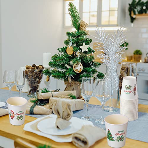 Hotop 120 Pcs 9 Oz Christmas Cups Xmas Santa Claus Snowman Tree Polar Bear Elk Paper Party Supplies Disposable Coffee Tea Hot Cold Drink For Kids Adults Holidays #TOP5