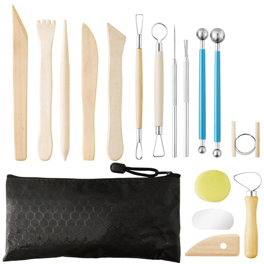 Clay Carving Tools, Pottery Tools, Clay Tools, DIY Handmade Carving, Modeling, Spatula, Pottery, Crafts, Sculpture, Sculpture, Hobby Tools, Beginners, Students, Pottery, 17 Piece Set : Hobbies