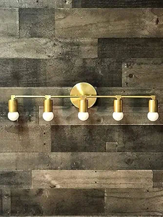 Quality Step Packers,5 Bulb Vanity - Long Light Fixture - Bathroom Lighting - Double Bar Art Deco Vanity - Wall Lighting -