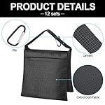 12 Packs Photography Weight Bags Photo Studio Filled Weight Bag Empty Heavy Sandbag Set for Photography Tripod Stand Light Stand Sports Outdoor Photo Video Studio Boom Brackets (Black) - Image 3