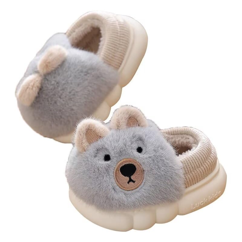 Kid Boys Girls Soft Lovely Cartoon Puppy Warm Winter Slippers