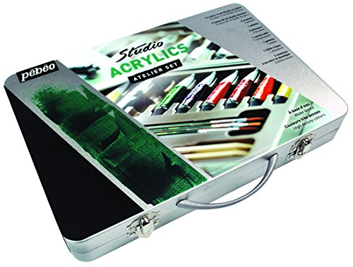 Peinture acrylique Pébéo Studio coffret métal de couleurs assorties