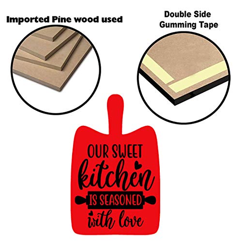 Image of PNF Poster And Frames The secret ingredient is always love Wall art & Door Hanging Frame For Kitchen, Dining, restaurants Decor | Walland home Decor for Living Room | Room Decor Wall Decor Items For Bedroom | decoration (Wooden, 11x9 Inch,brown)-49-5