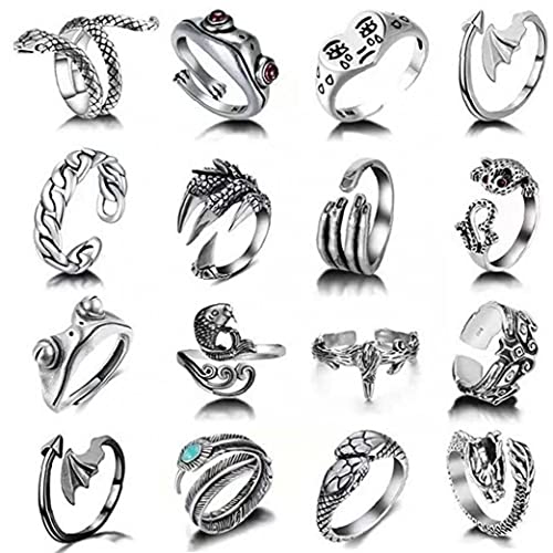 Onsinic 16pcs Anelli di Punk 'Annata a Uomo