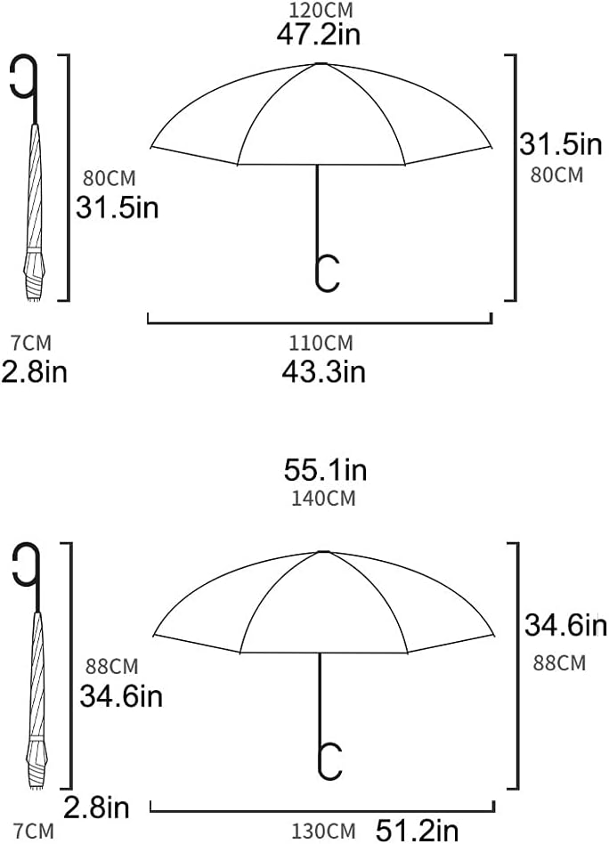 Inverted Umbrella for Car Windproof Automatic Golf Umbrella with C-Shaped Handle Upside Down Reverse Umbrella for Women Men Golf Umbrella for Adults Men Women
