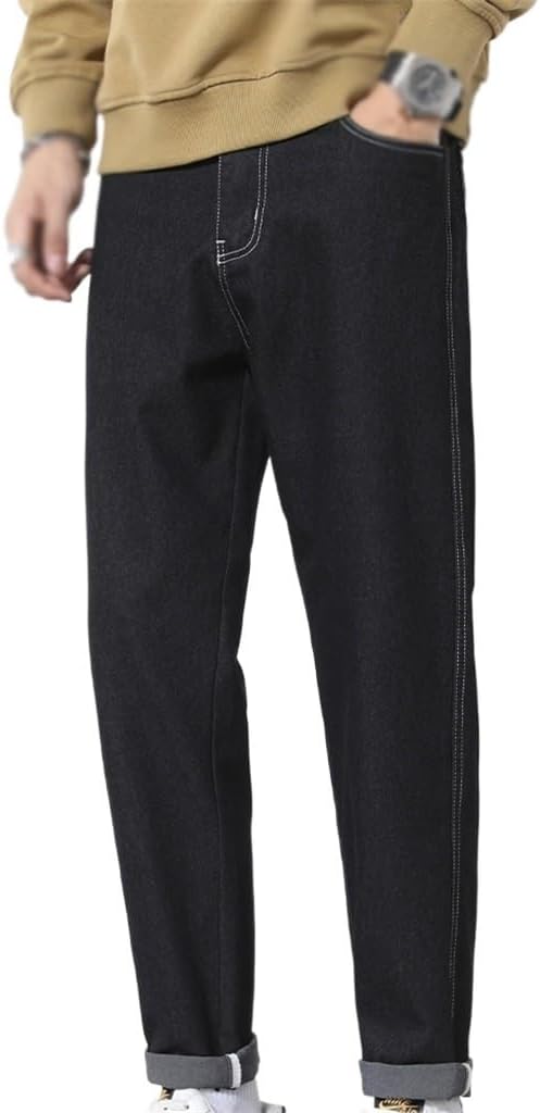 Spring and Autumn Men's Jeans Cotton Harajuku Straight Long Pants Size
