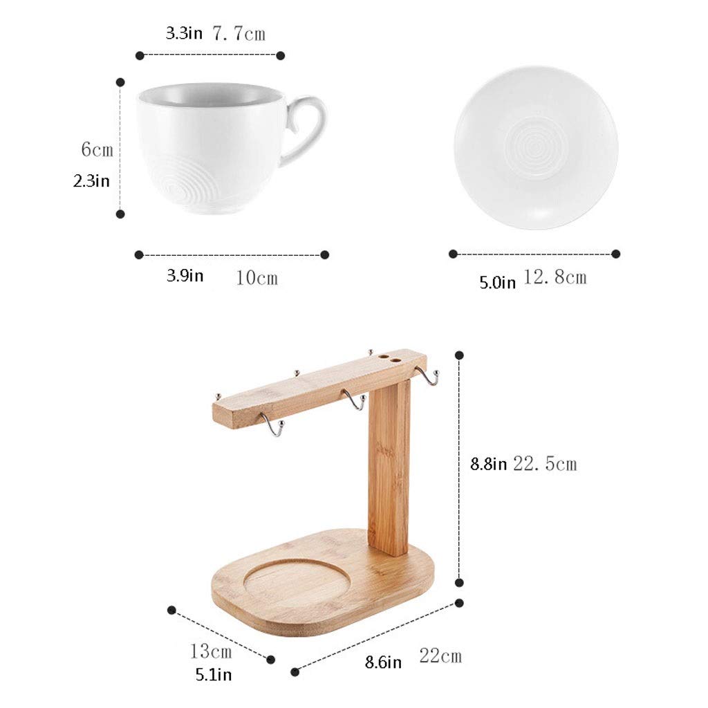 Liudan Kaffeetassen Ceramic Cup, Kaffeetasse, 6 Tassen, 6 Untertassen, Teetasse, Wasser-Schal, Tasse, Tee-Set, Untertasse mit Standplatz-Set Kaffeetasse und Untertasse eingestellt