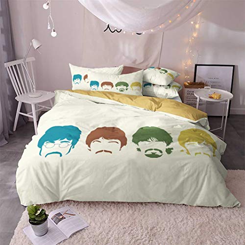 Ste-X Ensemble De Housse De Couette Facile d’entretien | Taille du Lit Double | La Literie des Beatles (220 x 240 cm,Musique 04) - Les Beatles, Paul McCartney, John Lennon, RIngo Starr, George Harrison Ste-X Ensemble De Housse De Couette Facile d'entretien | Taille du Lit Double | La Literie des Beatles (220 x 240 cm,Musique 04) – Image 7