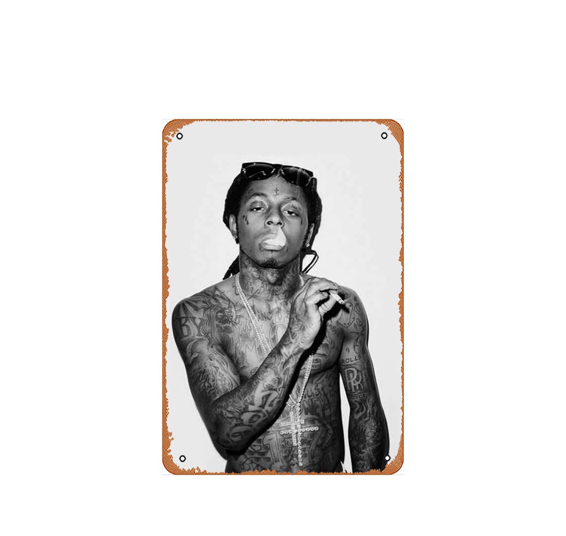 Tin Sign Vintage Lil Wayne Poster Canvas Painting Posters And Prints Living Room Wall Art Pictures Home Decoration Wall Decor Decorations Art Poster Gift Metal Sign 8x12Inch