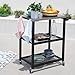TAINO NETIS Grillwagen Grilltisch Rollwagen Grillständer klein mit Rollen Outdoor Balkon Garten Terrasse Schwarz