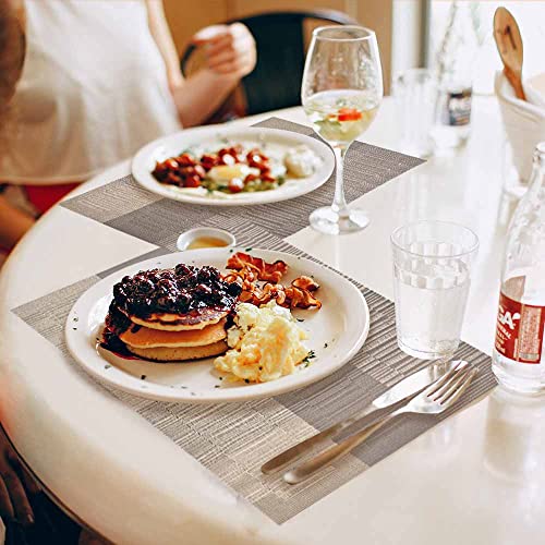 Giverare Placemats Set Of 4, Heat-Resistant Woven Vinyl Placemat, Non-Slip Washable Pvc Table Mat, Easy To Clean Premium Plastic Table Mats For Dining Table, Kitchen Table (Khaki) #TOP3