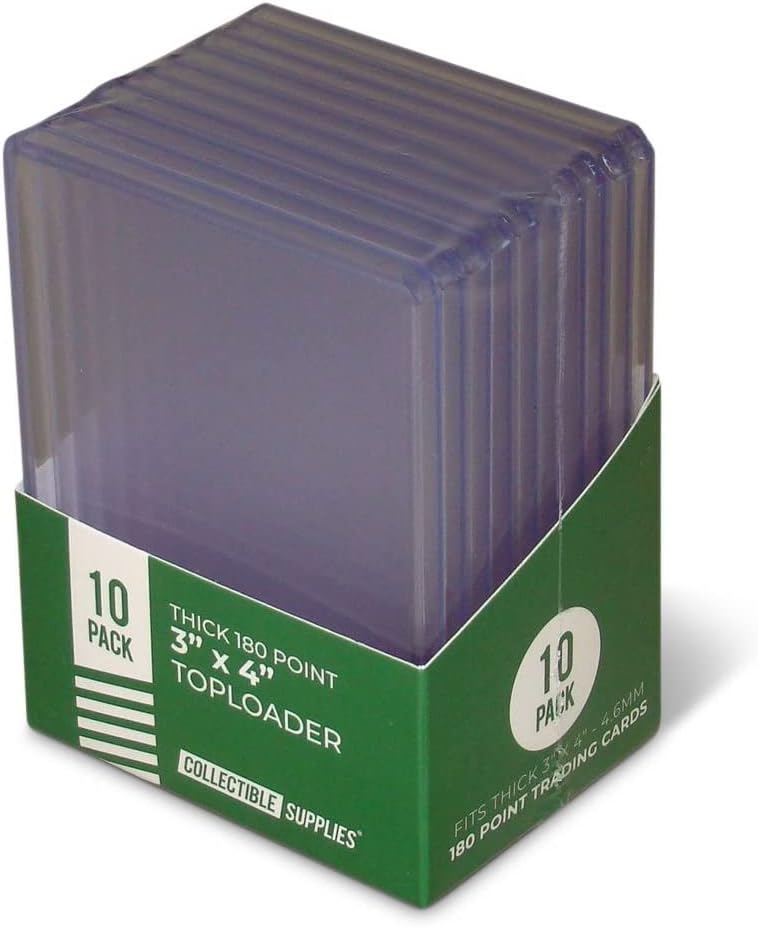 10 Pack Trading Card 3" x 4" Thick 180 Point 4.6 mm Toploaders Top Loaders