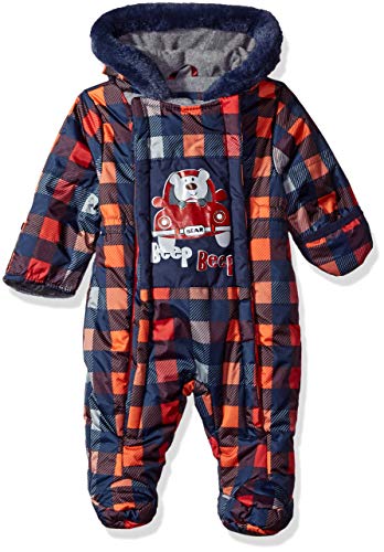 Wippette Baby Boys Snowsuit Pram, Buffalo Check Navy, 3/6M