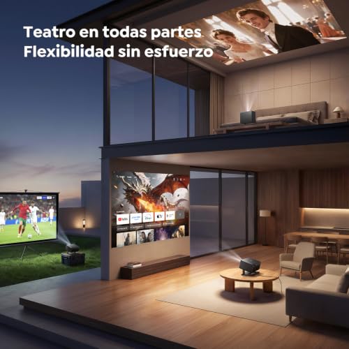 Miniatura 6 de Proyector 4K【Google TV 14.0/Official Apps/Auto Focus/Keystone】 Proyector portatil Control por Voz 1080P FHD Nativo HDR10,WiFi 6 & Bluetooth 5.3 SmartProyector para Exterior/Cine en Casa/Techo/HDMI