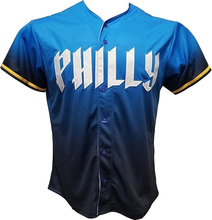 Custom Stitched Bryce Harper Blue City Jersey Youth Medium