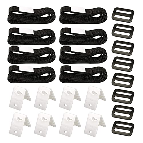 XHXseller Kit de fixation pour bâche solaire de piscine, 8 Sangles de bâche solaire, kit avec sangles universelles à bobine pour fixation de bâche solaire, pour piscine enterrée