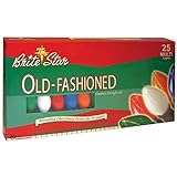 Brite Star 25 Count Ceramic C9 Old Fashioned Light Set, Green Wire, Multicolor