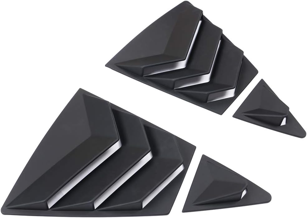 IKON MOTORSPORTS, Window Louvers Compatible with 20-24 Toyota Corolla, Matte Black Rain Sun Shade Guards Quarter Panel Side 4PC Set