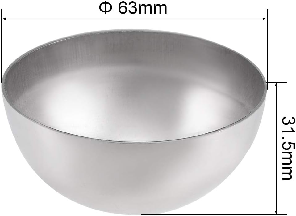sourcing map 63mm(2.48") Dia. Decorative Hollow Half Cap Ball 304 Stainless Steel for Staircase Handrail Post 2pcs - Image 3