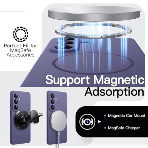 Image of JETech Magnetic Slim Cover Case for Samsung Galaxy S26 Plus, Compatible with MagSafe, Anti-Slip Grip & Full Camera Lens Protection, Ultra-Thin Matte Finish Phone Cover (Cobalt Violet)