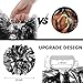 Hooshing 5PCS Cheerleading Pom Poms Black and Silver with Cheerleader Hair Ties Poms for Sports Spirits Adults Basketball Football Birthday Performance