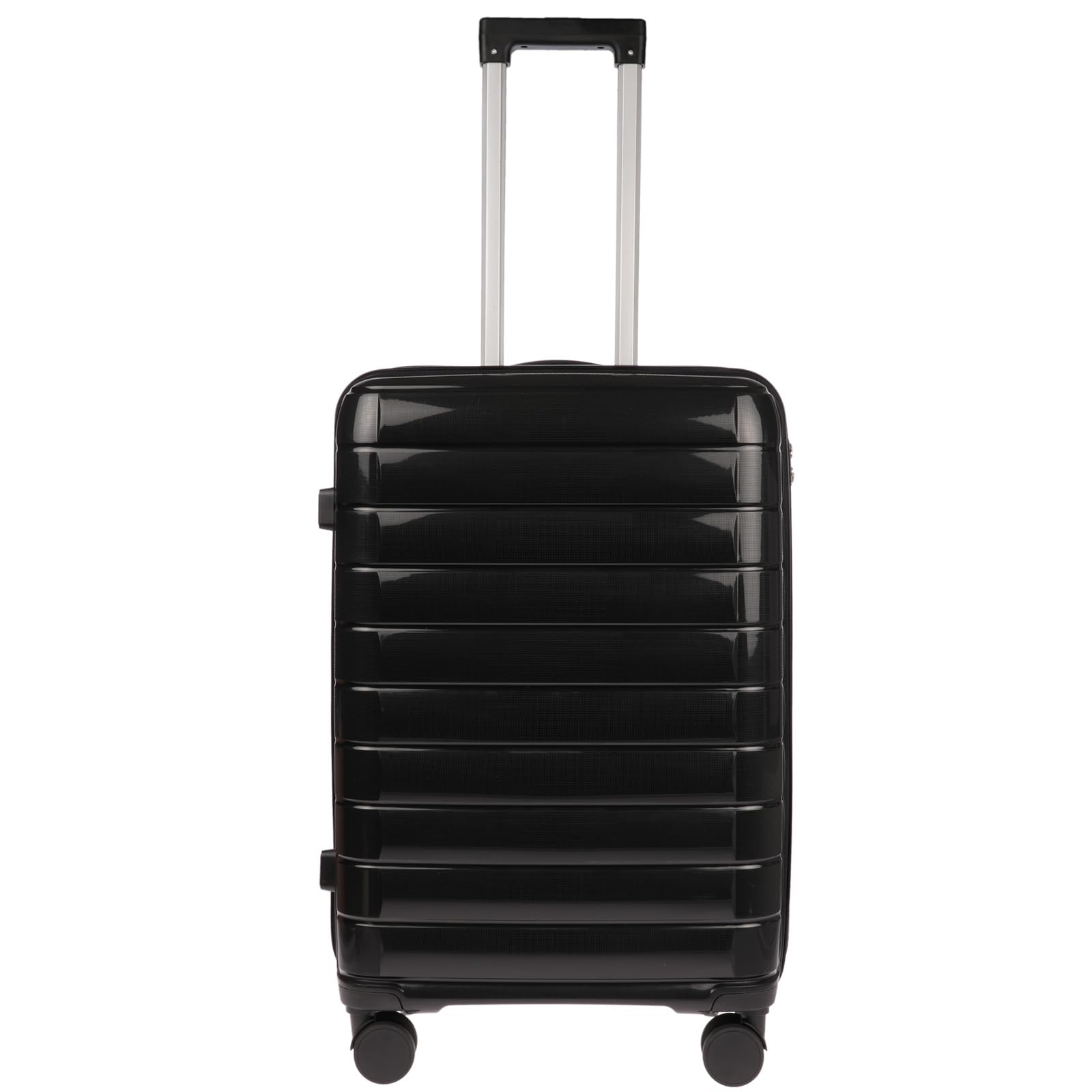 Christian Wippermann Maleta L 80 L, robusta carcasa rígida ABS, tamaño L, 44 x 66 x 28 cm, ligera con cerradura, 4 ruedas, giratorio de 360 grados, ideal para viajes, mediano y ligero, negro