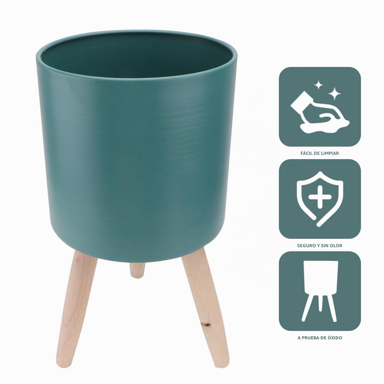 Happyyami Macetero De Hierro con Soporte 12.79X6.69X6.69 Inch Jardinera para Plantas Interior Exterior Decoración Sencilla Sala Cocina Oficina