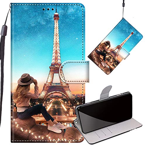 Yiizy Premium Leather Cover for Huawei P8 Lite/Huawei ALE-L21 Case, Eiffel Tower Magnetic Closure Full Protection Wallet Flip with [Card Slots] and [Kickstand] for Huawei P8 Lite Case