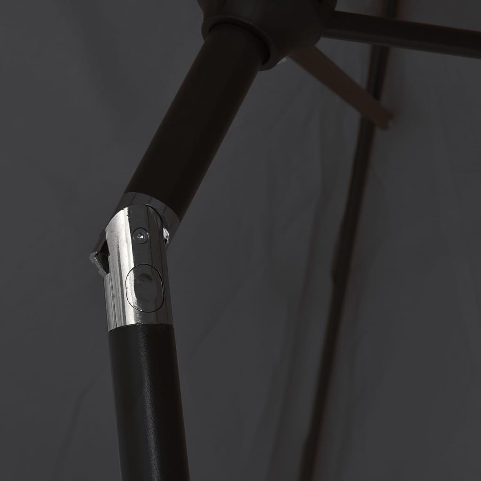 Homgoday Sombrilla de jardín con Luces LED Palo de Acero Negro 300 cm Sombrilla Terraza Exterior, Sombrilla Jardín Grande Orientable Jardín Parasol Balcón