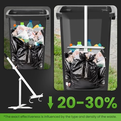 NEWTRY Manual Trash Compactor Mini for 120L Wheelie Bin, w/X-shaped Base - 1