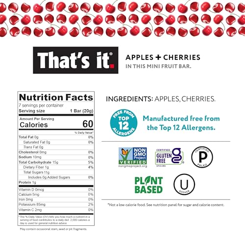 That'S It. 1102V2-35 Mini Fruit Bars (Variety 35 Pack) No Sugar Added, Plant-Based, Vegan & Gluten Free thumb #4