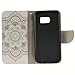 Urvoix Galaxy S7 Case, Card Holder Stand Leather Wallet Case - White Flower Flip Cover for G930 Samsung Galaxy S7