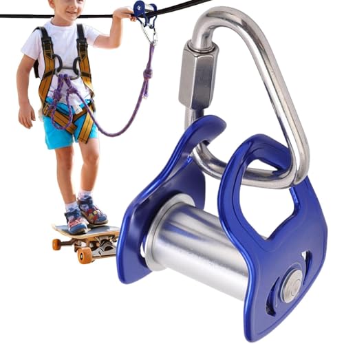 Polea de cuerda | Deslizante de aleación de aluminio para escalada y tiro | Bloque de polea individual | Para escalada cuerda para extender bandera asta bandera bandera garaje techo camping bicicleta