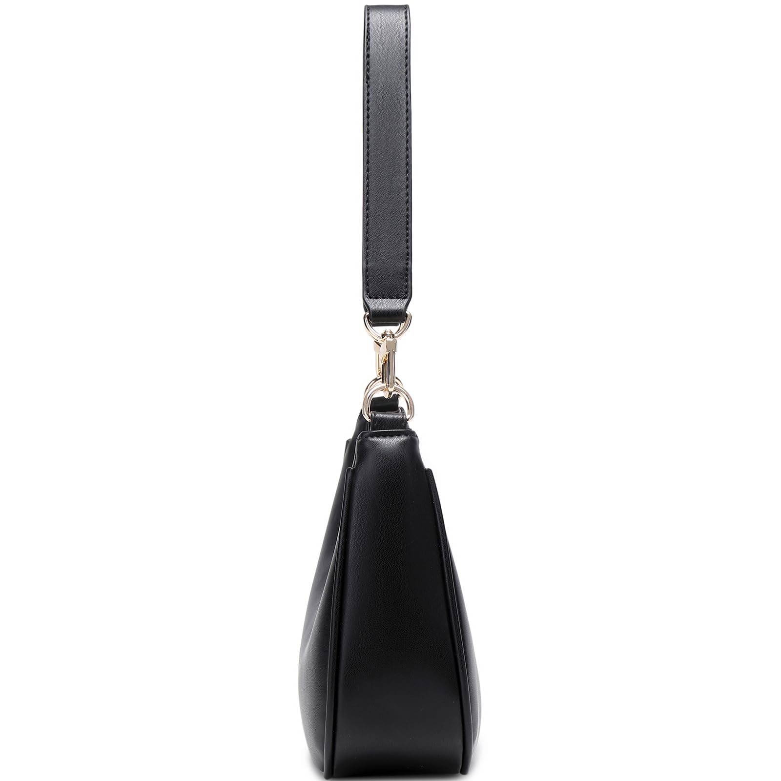 Women's Shoulder Bags Cute Hobo Purses Vintage Handbags with Zipper Lightweight Underarm for Dating Shopping Gift (Black) view 7