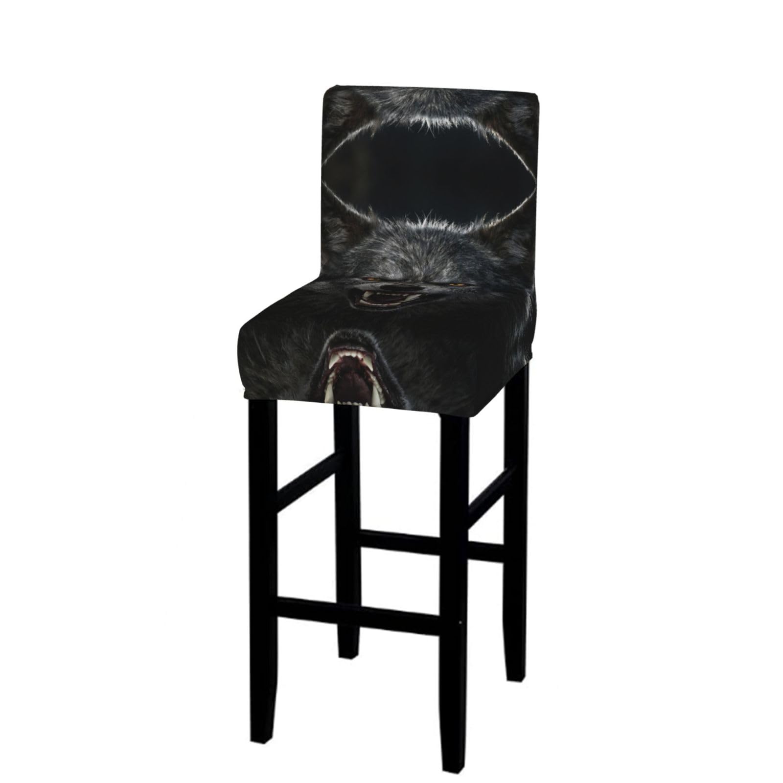 CNTDBU Wolf Fury Bar Stool Cover-Stretchy Chair Slipcover for Kitchen