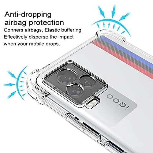 Image of Lustree iQOO 7 Legend Back Cover Case, Transparent Clear Shockproof Mobile Cover, Anti-Yellow (Slow Yellow)TPU Silicone Soft Bumper, Camera & Screen Protection, Slim Protective Case for iQOO 7 Legend