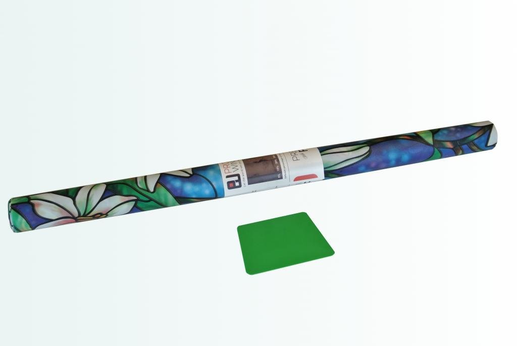 PROTINT WINDOWS Orchid Decorative Stained Glass Window Film, Self Static Adhesive Cling, 17.5 inches by 72 inches