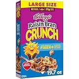 Kellogg's Raisin Bran Crunch Breakfast Cereal, Good Source of Fiber, Large Size, 19.7 oz