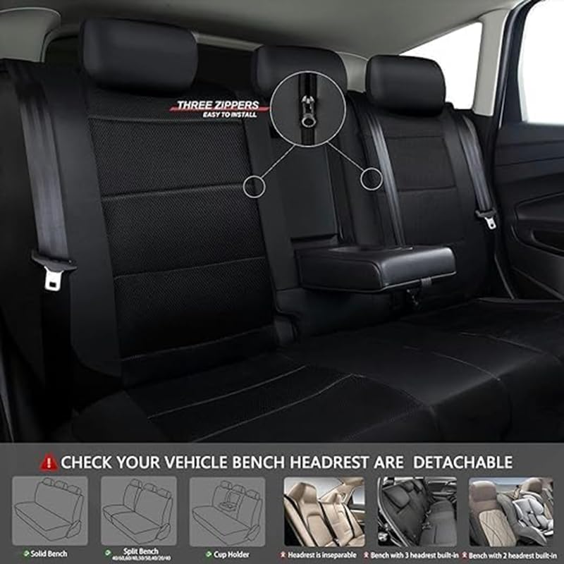 Coprisedili Auto Per Nissan Qashqai 2009-2014 - Set Completo In Pelle Grigio Antiscivolo - Foto 8