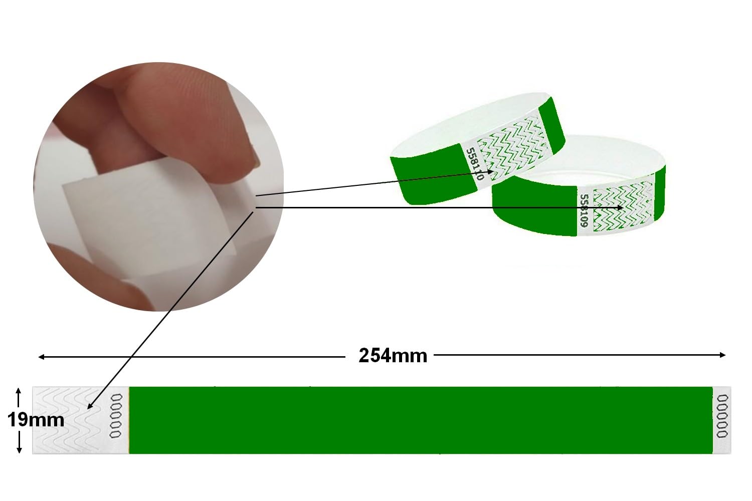 Tyvek Wristbands 3/4 inch 100 Pack, Paper Like Bracelets Used for Events Nightclubs, waterparks etc. Dark Green - Image 3