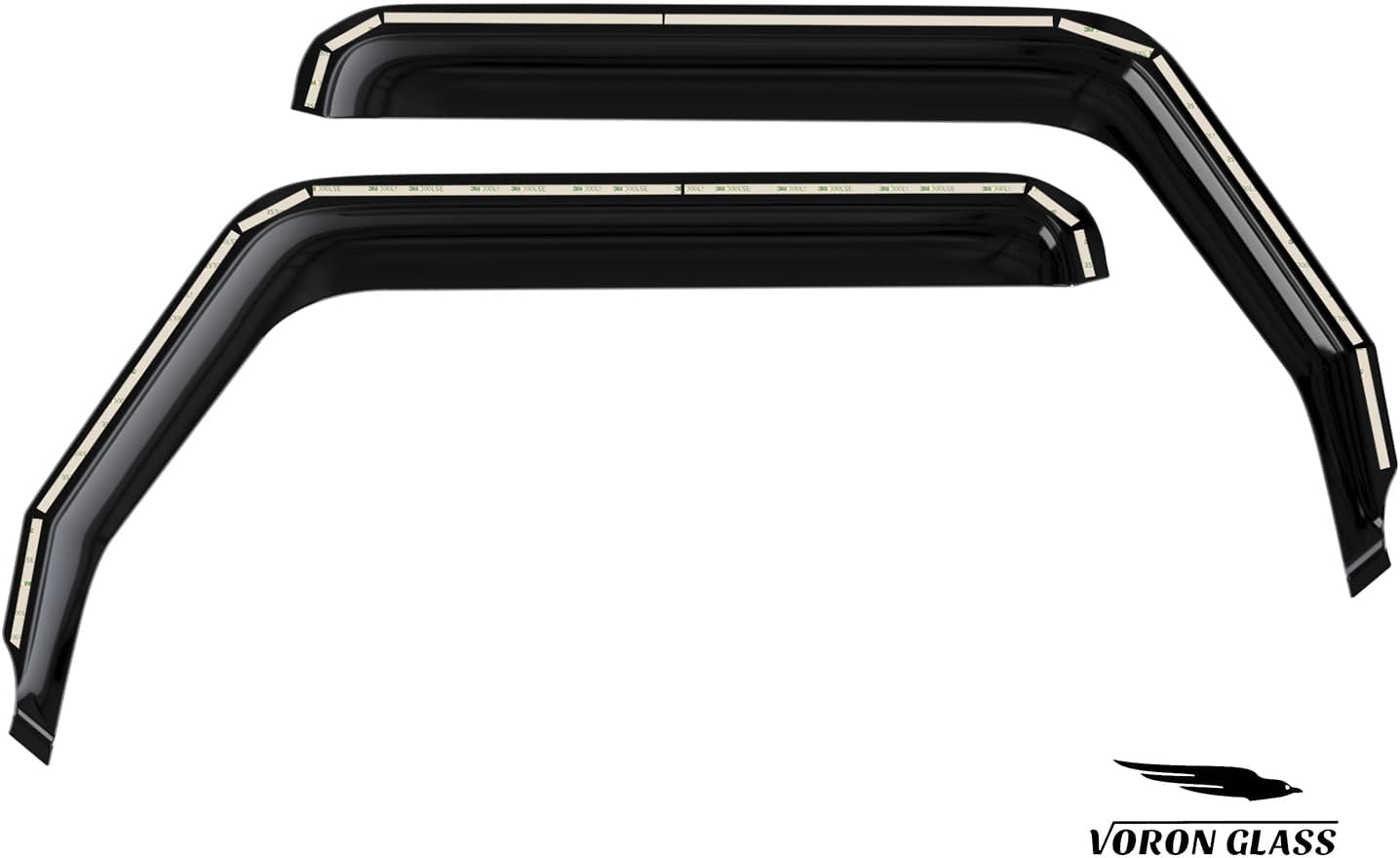 Voron Glass in-Channel Extra Durable Rain Guards for Jeep Wrangler JL 2018-2026/Jeep Gladiator 2020-2026, Window Deflectors, Vent Window Visors, 2 Pieces - 200263