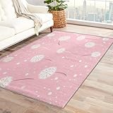 Dandelion Rug 6x9 Area Rugs for Bedroom Living Room, Botanical Area Rug, Modern Carpet Machine Washable Non-Slip Large Rug, Soft Low Pile Area Rug, Indoor Decorative Rug f&cz61