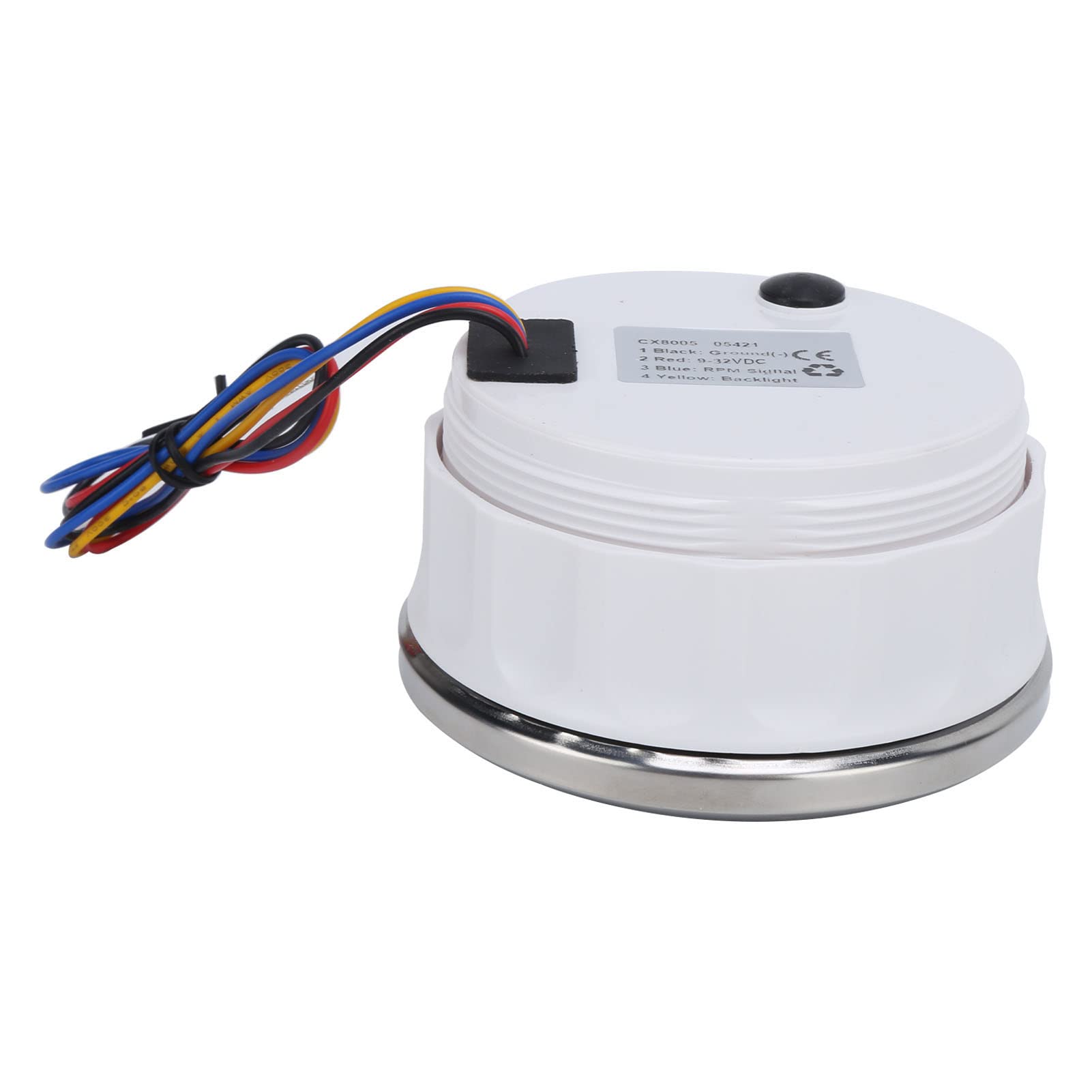 Contagiri a Puntatore, Contagiri Contagiri, Contagiri Per Auto da 85 Mm Dissipazione a Bassa Potenza con Puntatore Rosso Universale Per Automobili Barche 9‑32 V CC(bianco)
