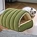 Bothyi Cat Bed Cave Cat Nest Comfortable Thickened Washable Soft Winter Pet Bed Pet House for Small Dogs Kitten Cats Playing, Light Green, M
