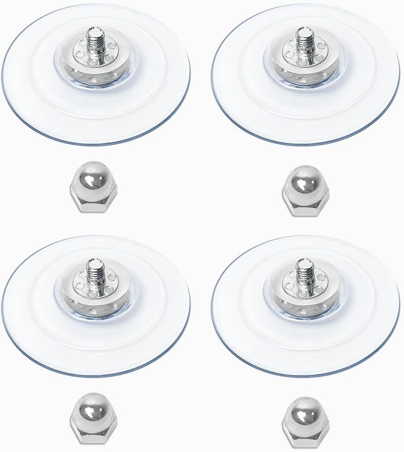 AMOSIJOY 4 Pack Cat Window Perch Suction Cup, Strong Adhesive Replacement Suction Cup with Screws for Foldable & Cordless Cat Window Hammock Seat