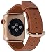 PEAK ZHANG Compatible Iwatch Band 38mm 40mm with Case, Women Genuine Leather Strap with Gold Adapter and Buckle(The Color as Same as The Series 2/1 Gold Aluminum) Compatible Series 4 3 2 1,Light Brown
